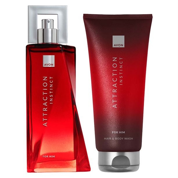 Avon Attraction Instinct for HIM Duo Gift Set EDT 75ml Boxed and Body Wash 200ml