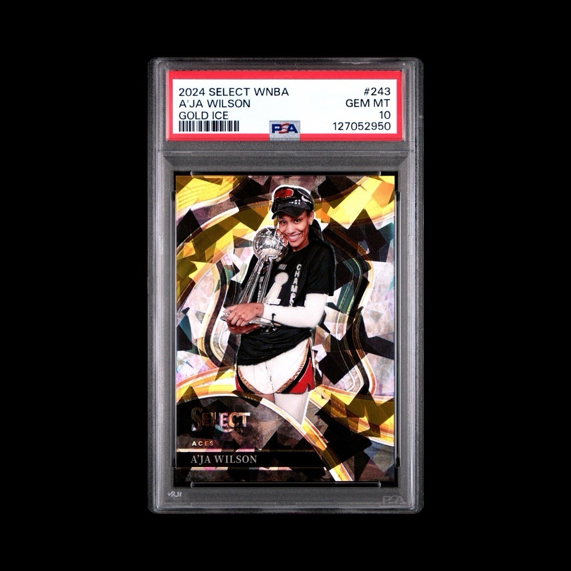 2024 Panini Select WNBA Courtside A'ja Wilson #243 Gold Ice Prizm /10 PSA 10