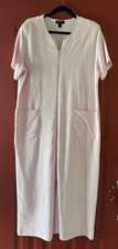 VINTAGE MISS ELAINE LONG ROBE PINK ZIP UP 21.5x52"- LOUNGE WEAR