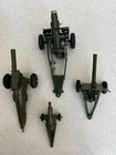 Vintage Toy Army Howitzer Military Cannons Lot of 4 Tootsie Midge Dinky?
