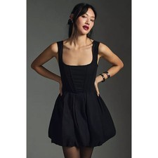 Women's Aureta Studio x Anthropologie Black Corset Bubble Dress size 12 Coquette