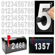 4 inch Reflective Mailbox Numbers Sticker 0-9, 5 Sets Strong Self Adhesive..
