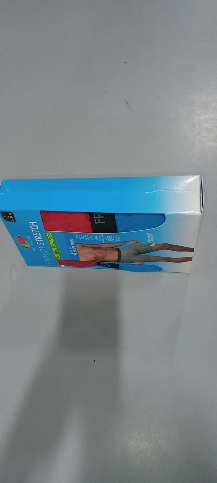 FRUIT OF THE LOOM MEN'S BOXER BRIEFS, 4 PACK, SIZE L - BLUE/GRAY/BLACK/RED - Image 3 of 4