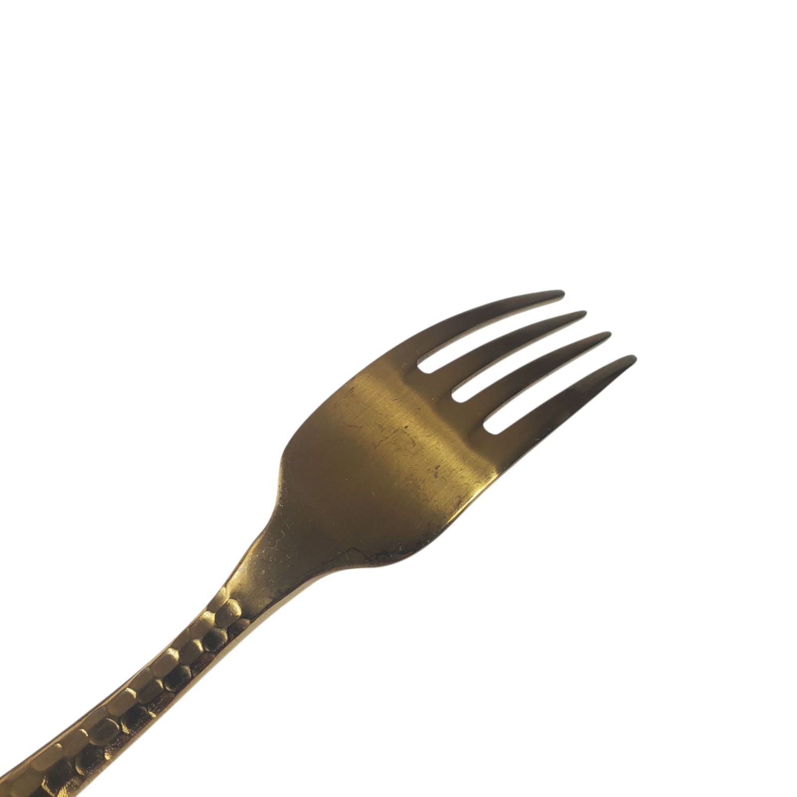 Fortessa Lucca 10-Piece Faceted Gold Flatware Set Scuffs