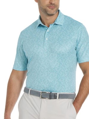 Greg Norman Men's Performance Golf Polo ML75 AQUA MINT,. NWT Size LRG GAM1
