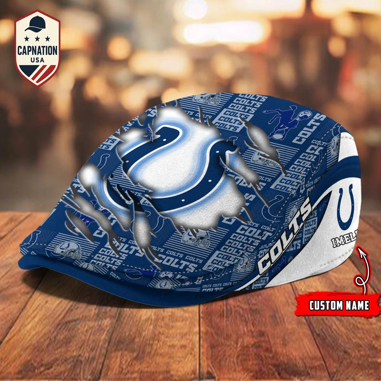 Indianapolis-Colts Jeff Cap football Newsboy Cap Golf Cap Driving Hat for Men