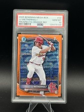 2025 Bowman Mega Box JJ Wetherholt Prospects-Orange Mojo /25 PSA 10