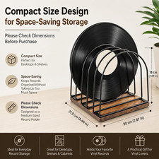 Wooden Vinyl Record Storage Holder Brown Stand Organizer Records Lps Magazine
