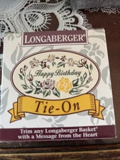 Longaberger “Happy Birthday” Tie-On NEW So Cute!