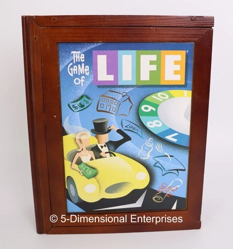 THE GAME OF LIFE Wood Box Book Shelf Edition Vintage Game Collection Hasbro 2007