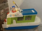 Vintage Fisher Price Little People Play Family Houseboat Boat w/ Captain Figure