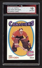 1971-72 TOPPS #45 KEN DRYDEN ROOKIE CARD KSA 10 GEM MINT