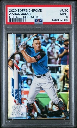 146037389 Aaron Judge 2020 Topps Chrome Update #U-90 Refractor /250 PSA 9