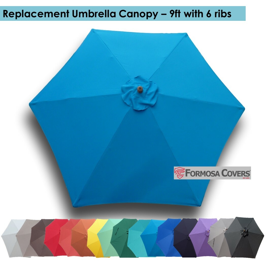 9ft Patio Outdoor Market Umbrella Replacement Canopy Cover Top 6 Ribs Teal 709504983160 Ebay