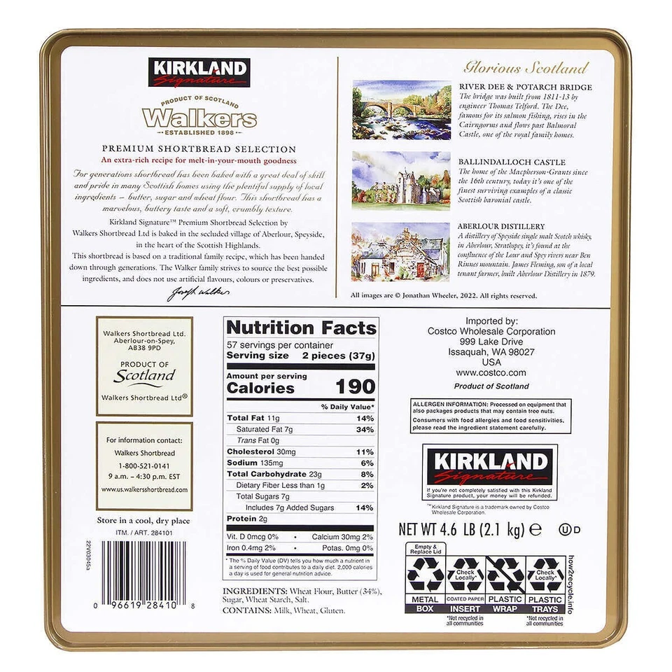 Kirkland Signature Walkers Pure Butter Cookie Premium Shortbread Selection 4.6lb - Image 4 of 4