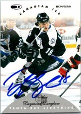 Daymond Langkow autographed Hockey Card Lightning 1996 Donruss Canadian Ice #135