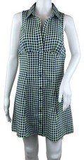 Urban Outfitters Tia Tennis Dress Gingham Check Empire Button Front Jr Size L