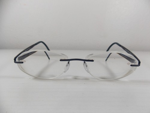 Silhouette 5555 70 4540 Navy Blue Titanium Eyeglasses - Picture 2 of 14
