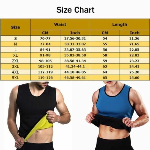 Men's Hot Sweat Body Shaper Tummy Fat Burner Tank Top Slimming Vest Weight Loss - Image 2 of 4