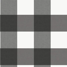NUS3624 Farmhouse Plaid Charcoal & White 5 inch Buffalo Check Peel and Stick Wal