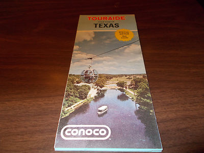 1972 Conoco TEXAS Vintage Road Map
