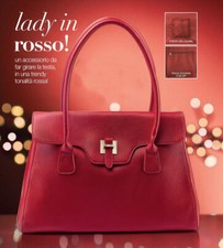 Avon elegante borsa rossa Kameron con dettagli in metallo 