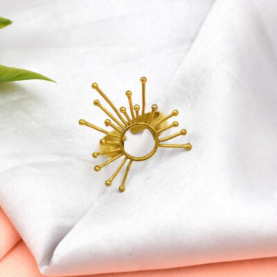 Symbol of positivity Sun Rise Ring 18K Gold Plated Brass Trendy Ring For Unisex
