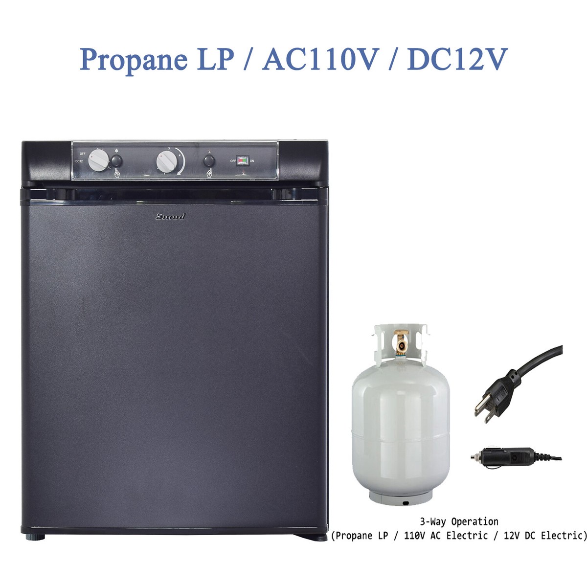 SMAD CARAVAN MOTORHOME Loisirs 3 Way Absorption Réfrigérateur 56L 12V