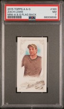 ZACH LOWE 2015 TOPPS ALLEN GINTER FLAG BACK MINI /25 PSA 7 POP 1 MG