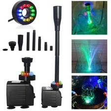 Wasserpumpe Teichpumpe 15W 1000 L/H Garten Springbrunnen Aquarium Tauchpumpe LED