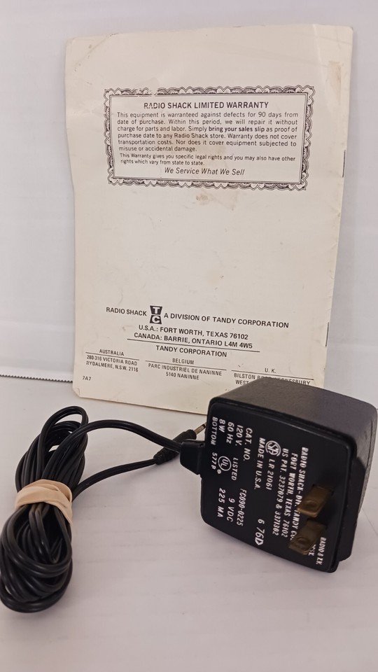 Radio Shack TV Scoreboard AC Adapter Power Plug & Manual FREE SHIPPING ...