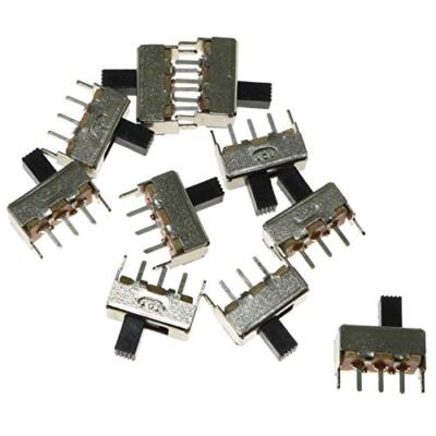 RLECS 10-Pack 2 Position 50V/0.5A DC Vertical Slide Switch On/Off 3 Pin PCB P...