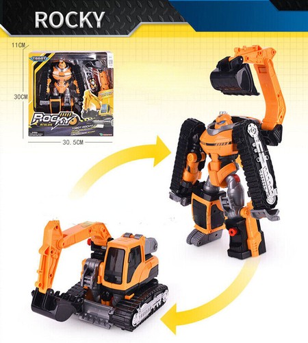 Tobot V Rocky Athlon Vehicle Transforming Robot Excavator Action Figure Toy - Picture 4 of 6