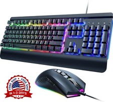 Combo De Teclado Y Rat n Para Juegos Con Cable, Teclas Multimedia Y Reposamu eca