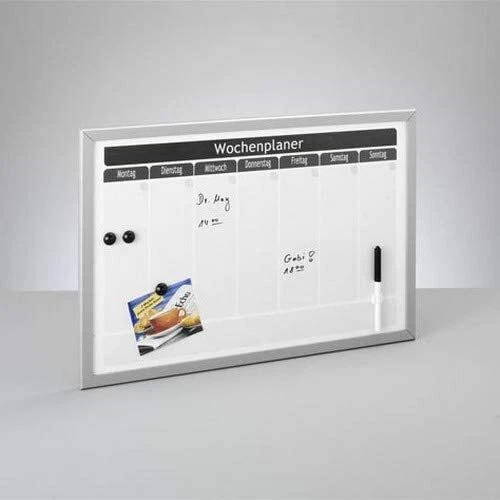 Magnettafel WOCHENPLANER + 3 Magnete und Filzstift, grau, 60x40 cm, ZELLER - Bild 4 von 4