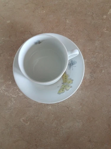 Fitz And Floyd "Pastel Poppy"tea Cup And Saucer