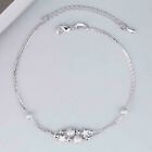 Silver Sp Stars Beads Foot Ankle Bracelet Double Chain Anklet A19