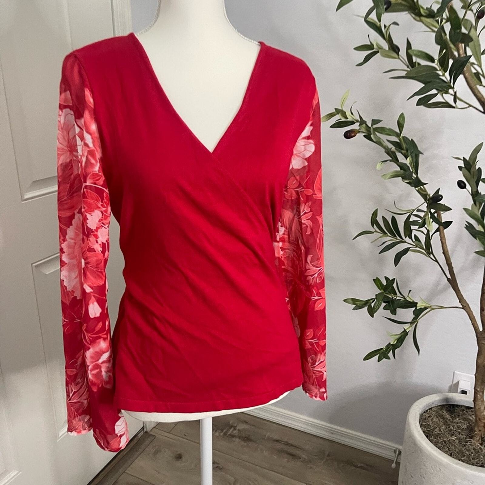 Red Wrap Blouse - image 1
