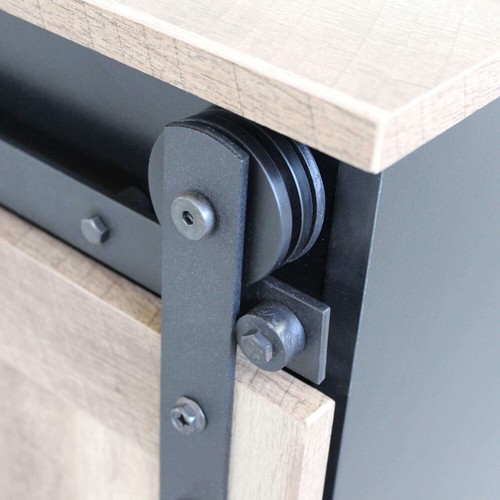 DecHome Mobile Credenza con 1 Anta scorrevole Acciaio e Legno 60x40x78cm - Foto 5 di 11