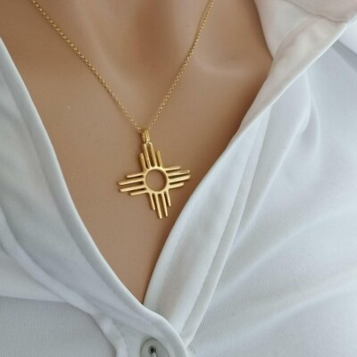 アクセサリー silver925 sun symbol pendant necklace Beautiful Sun Symbol Yellow Gold Plated Silver 925 Women's Pendant