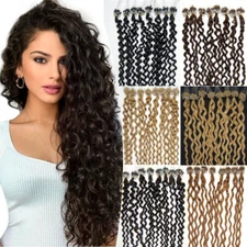 Micro Link Hair Extensions Human Hair Micro Ring Beads Loop Tip Remy Curly Hair