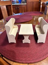 Antique Arcade Cast Iron Doll Furniture Table with Bench Seats
