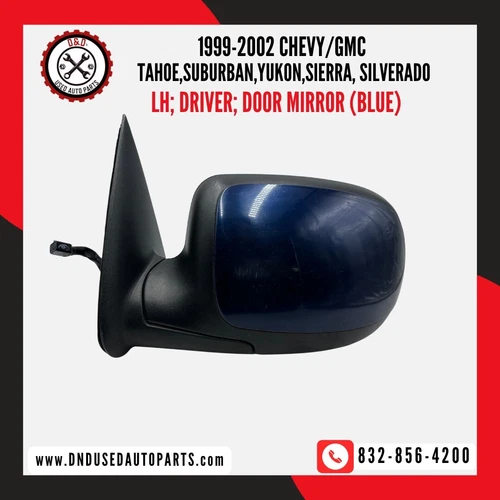 99 00 01 2002 CHEVY TAHOE OEM LH Left Drivers Door Mirror Blue 99-02