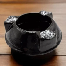 Retro MCM Round Chunky Ceramic Glazed Ashtray Canuck Pottery St John Canada