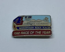 4th Ridgecrest Desert Mountain Bike Race 1992 CRACKS ON FACE Lapel Pin (H)