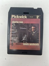 Charlie Rich Lonely Weekends 8 Track Tape P8-284 Used Vintage Untedted GHB2.