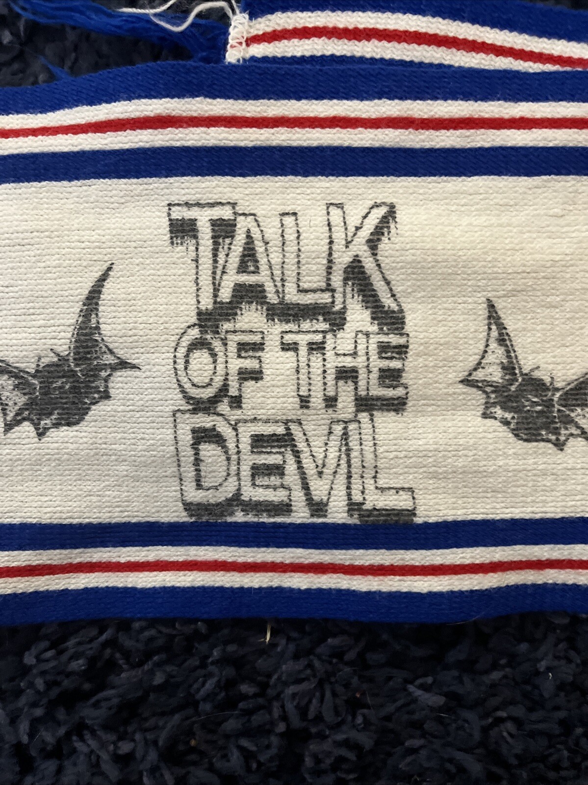 Ozzy Ozbourne Scarf Talk Of The Devil Red White Blue Falak Tayyeb
