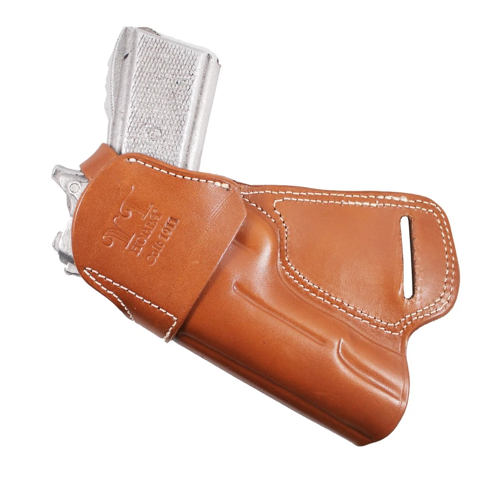 Handmade Leather Small of Back SOB Gun Holster with Retention Strap - Image 4 of 4