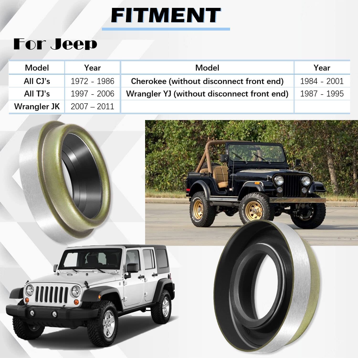 46470 Oil Seals Fits Dana 30 Inner Axle For Jeep CJ TJ Cherokee