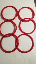 Set of 6 Cherry Red Plastic Bangle Bracelets